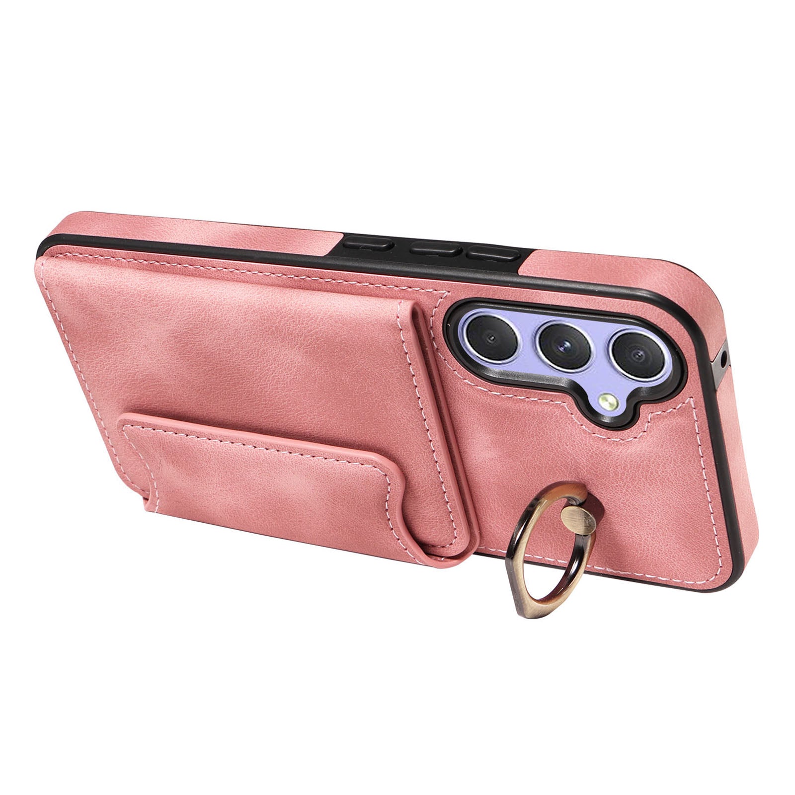 001 For Samsung Galaxy A54 5G Card Holder Phone Case Ring Kickstand Anti-drop PU Leather TPU Cover 001 For Samsung Galaxy A54 5G Card Holder Phone Case Ring Kickstand Anti-drop PU Leather TPU Cover